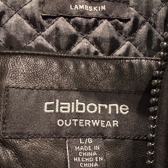 Claiborne Black Leather Jacket - Picture 3 of 5